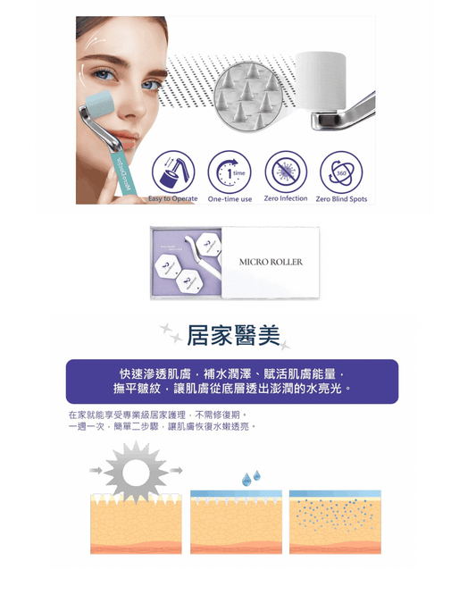 0.2 mm 可溶透明質酸微針滾輪